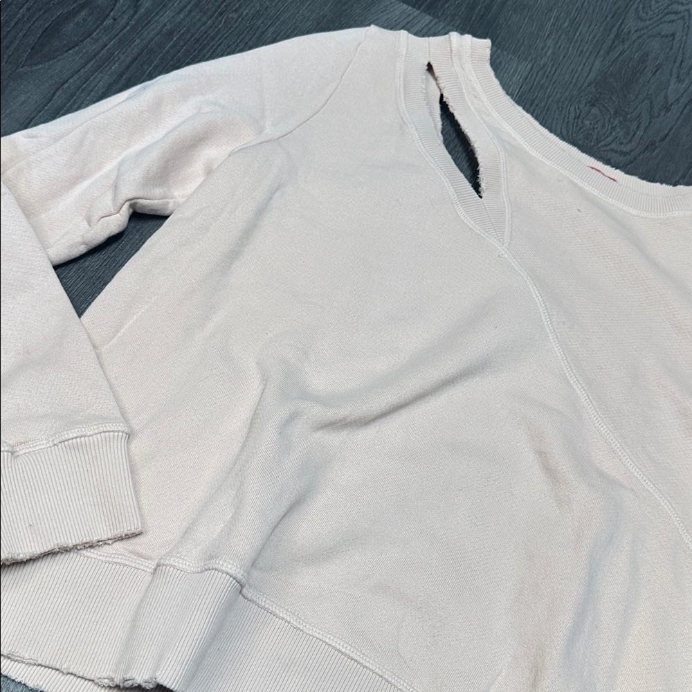 n:PHILANTHROPY Blush Pink Distressed Sweatshirt - Picture 2 of 6